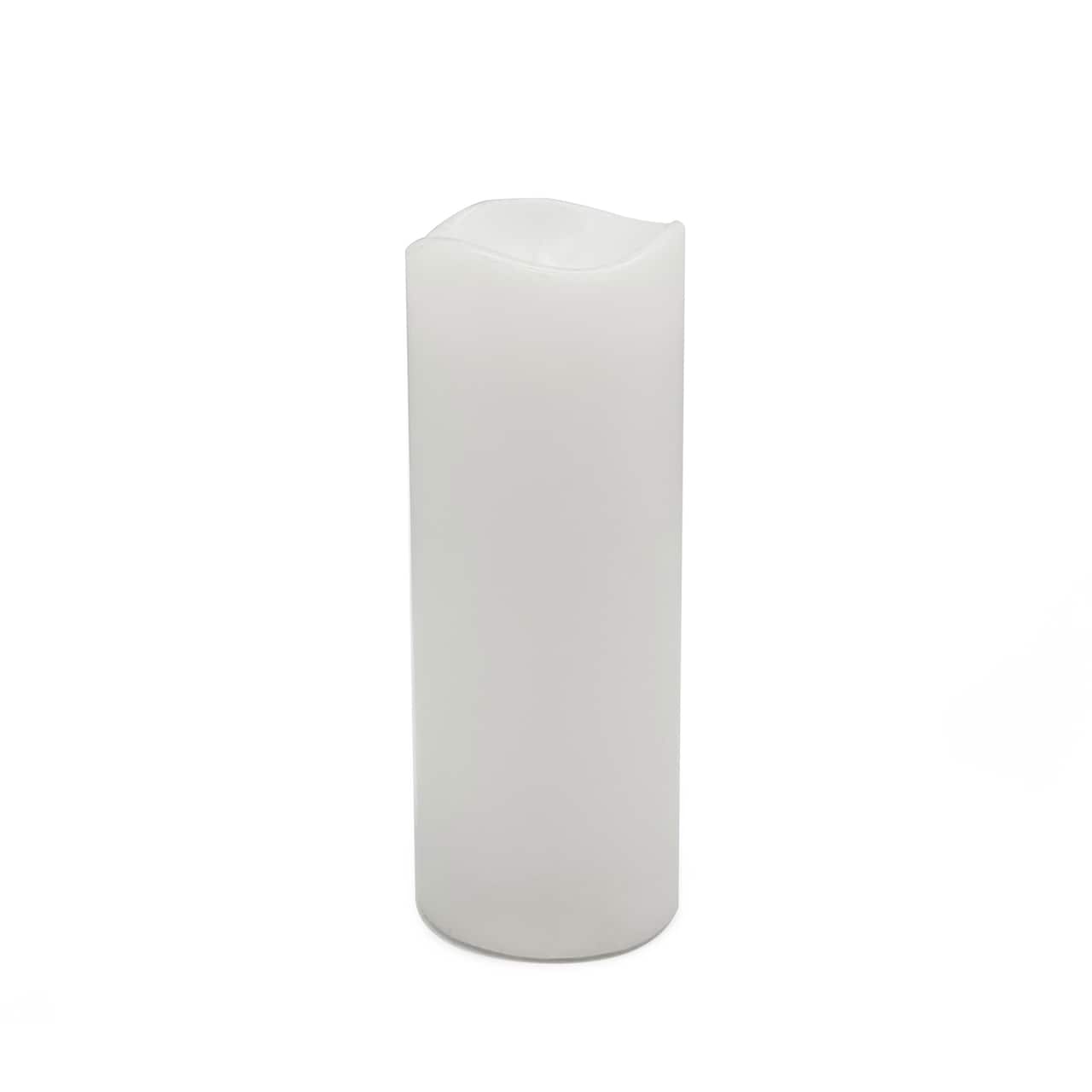 6 Pack: White Glowing Flame LED Wax Pillar Candle by Ashland®
